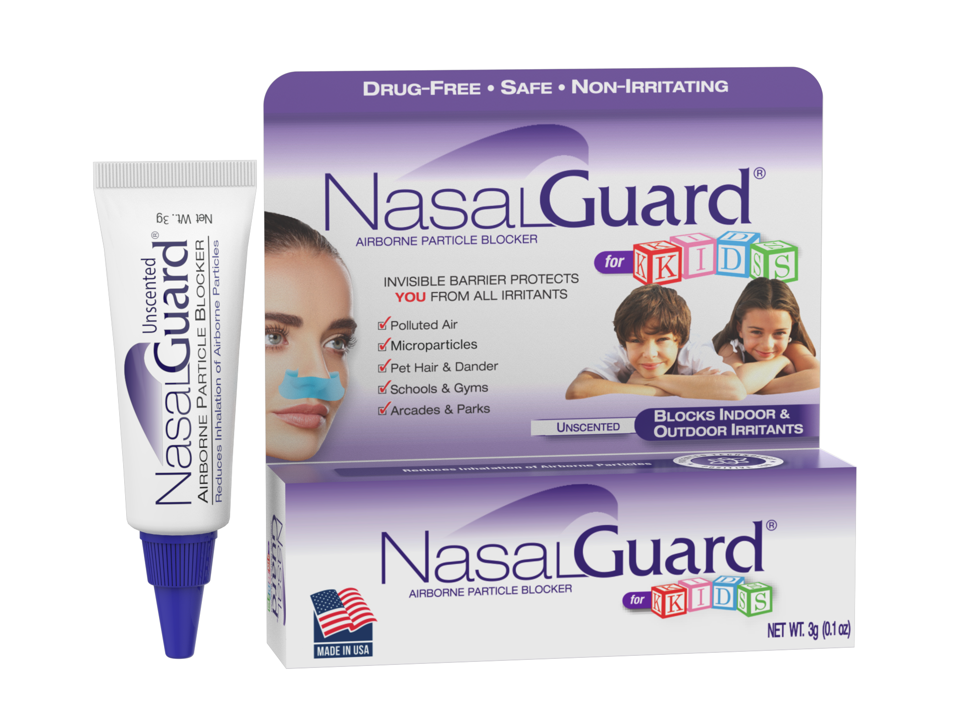 NasalGuard For Kids, Nasal Gel | Unscented | 3g Tube